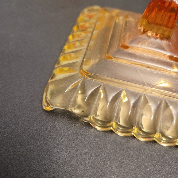 Vintage orange glass candy dish - Picture 8 of 8